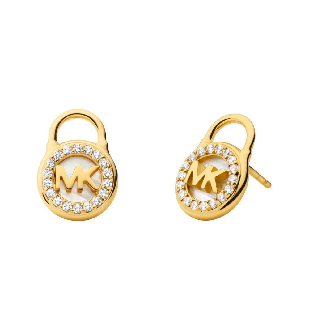 MICHAEL KORS Lock Stud Earrings Gold Sterling Silver MKC1558AH710