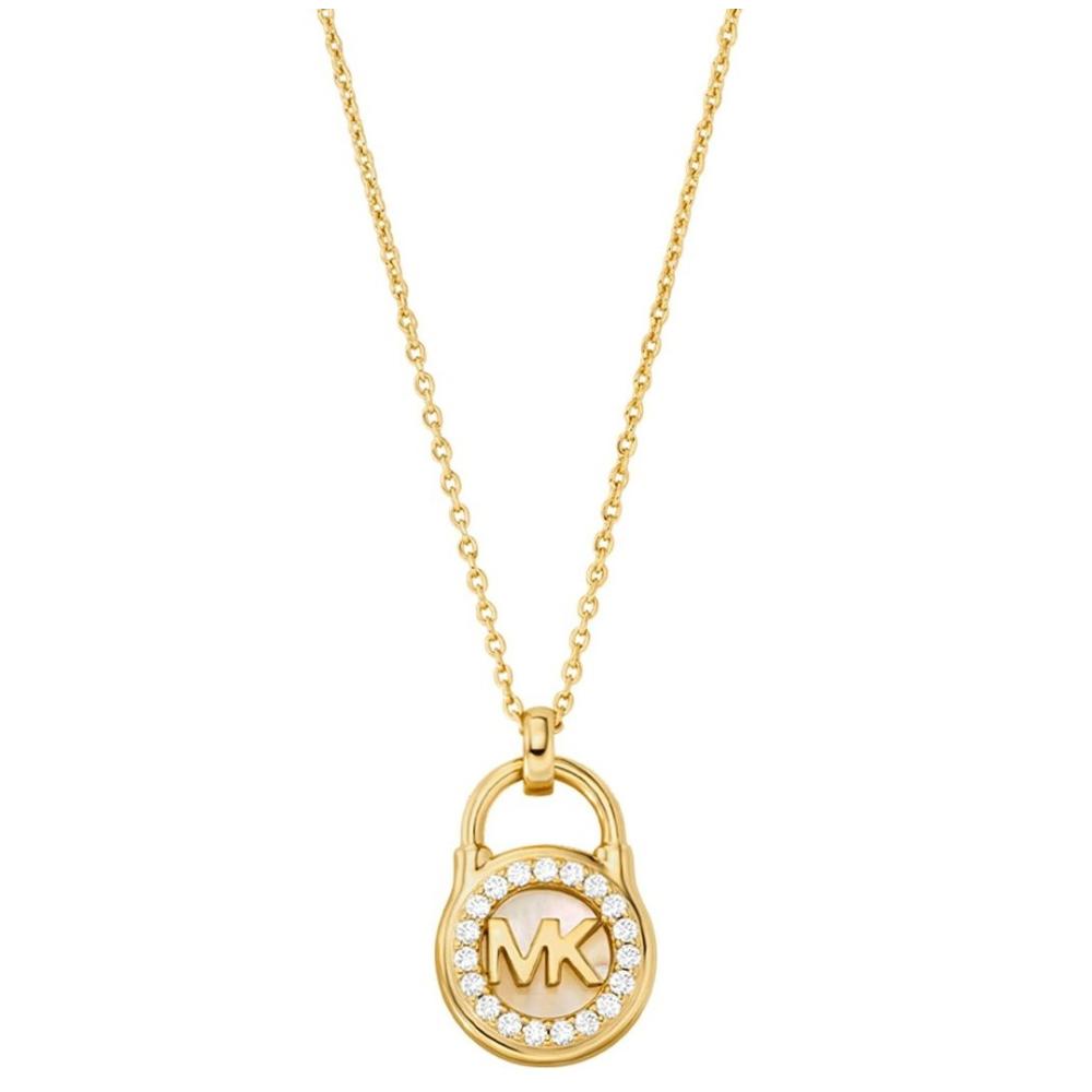 MICHAEL KORS Lock Stud Necklace Gold Sterling Silver MKC1562AH710