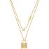 MICHAEL KORS Lock Double Necklace Gold Sterling Silver with Cubic Zirconia MKC1630AN710 - 0