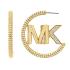 MICHAEL KORS MK Statement Logo Hoop Earrings Gold Plated with Cubic Zirconia MKC164300710 - 0
