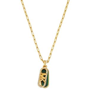 MICHAEL KORS MK Statement Link Necklace Gold Plated with Malachite Acetate and Cubic Zirconia MKJ8274MC710 - 40241