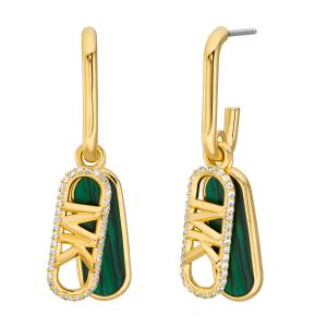MICHAEL KORS MK Statement Link Earrings Gold Plated with Malachite Acetate and Cubic Zirconia MKJ8293MC710 - 40267