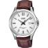 CASIO Classic Three Hands 43mm Silver Stainless Steel Brown Leather Strap MTS-100L-7AVEF - 0
