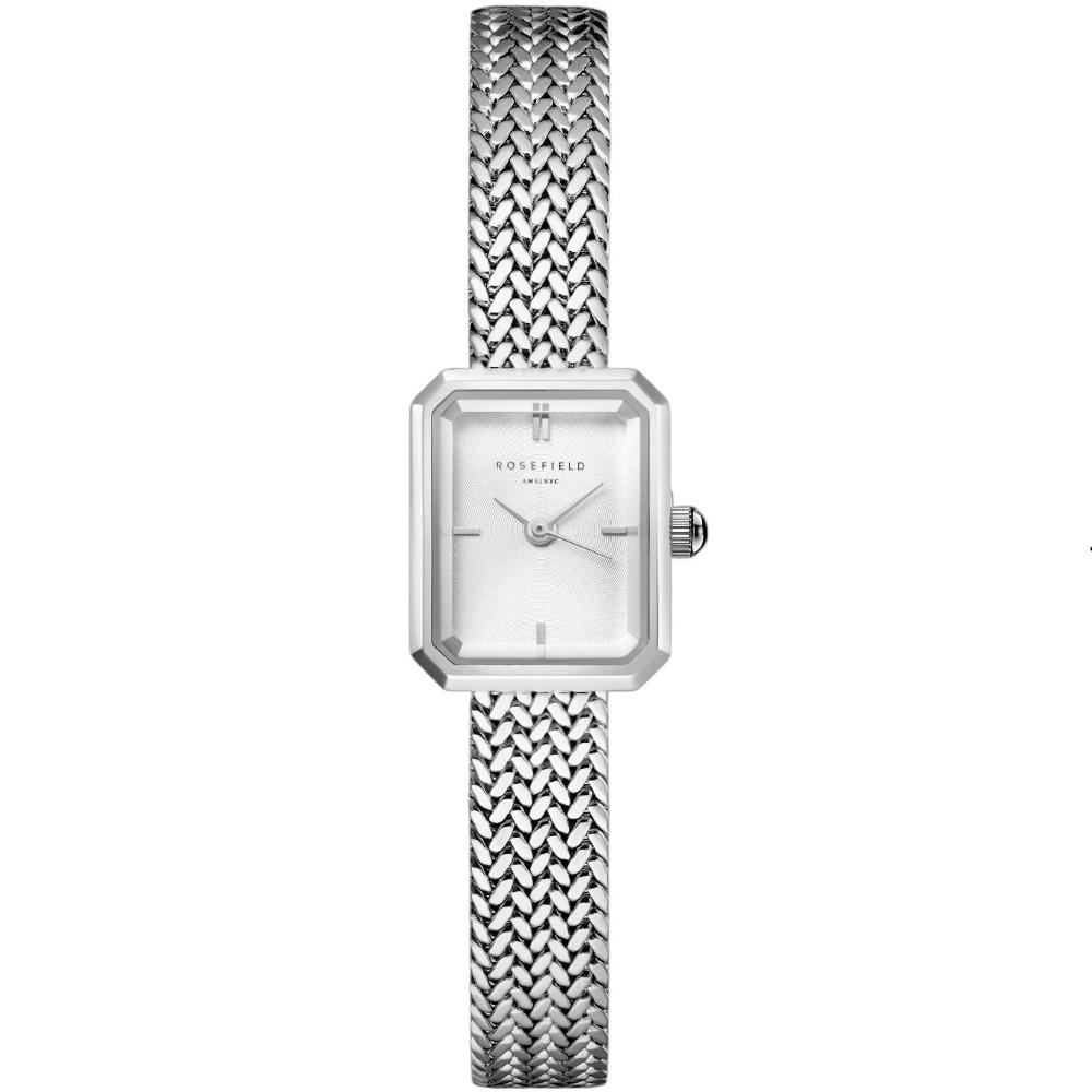 ROSEFIELD Mini Octagon White Dial 15x18.5mm Stainless Steel Mesh Bracelet MWSMS-M04