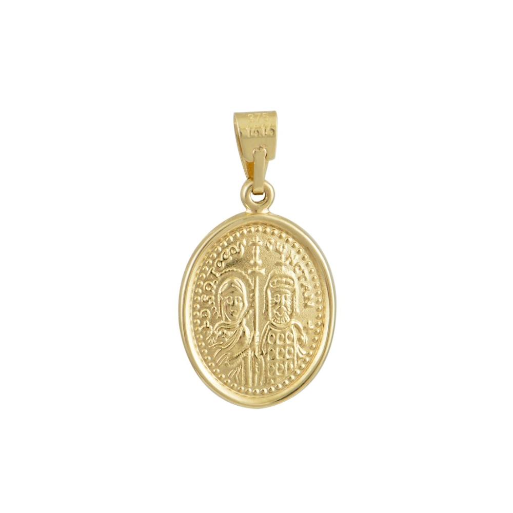 PENDANT Christ Double Sided BabyJewels K9 Yellow and White Gold N002.2YW.K9