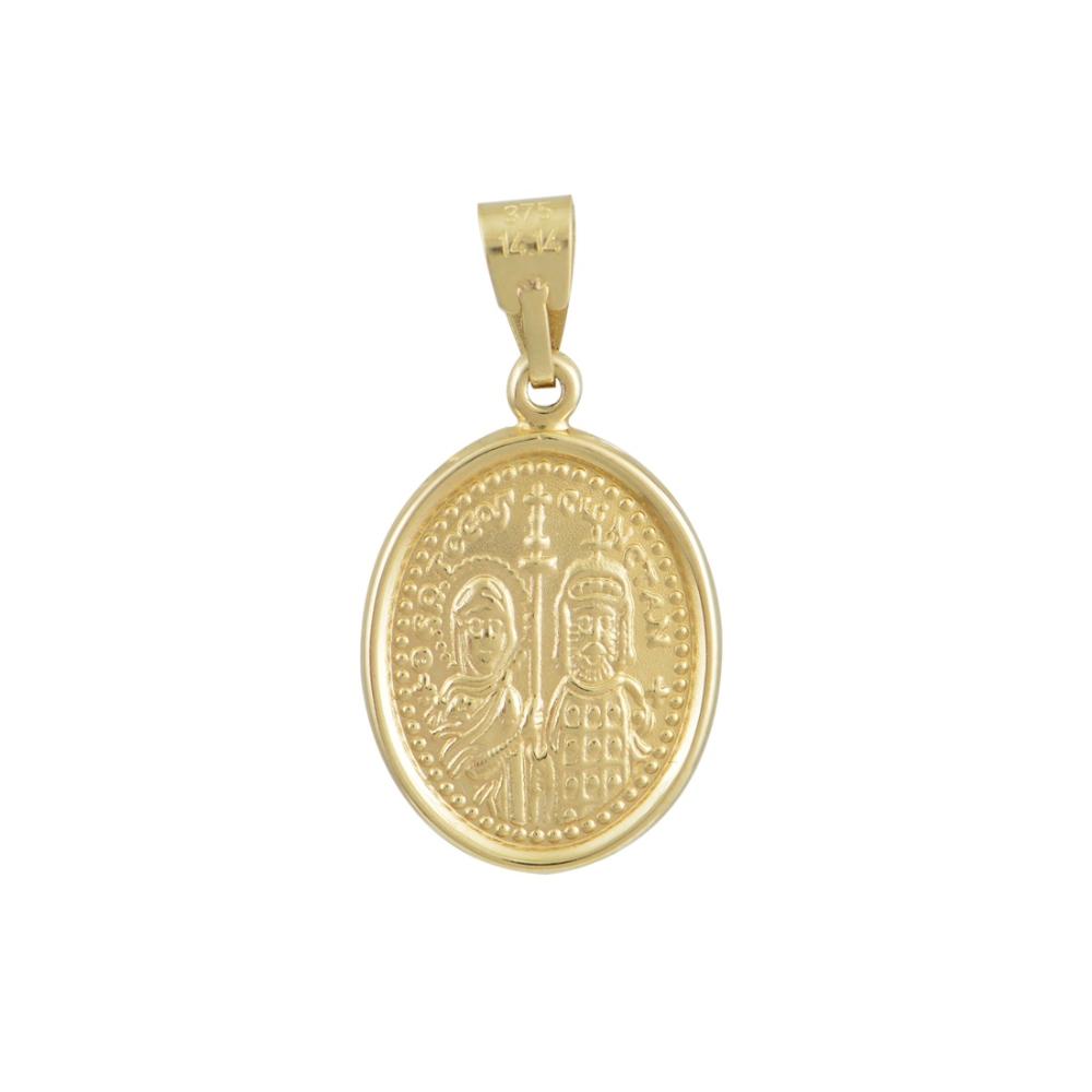 VIRGIN MARY Double Sided BabyJewels K9 Yellow & White Gold N002.4YW.K9