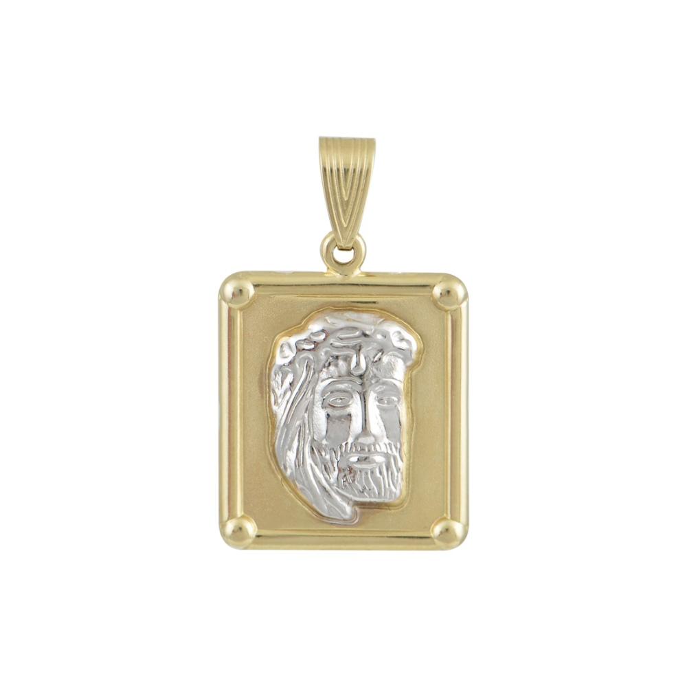 PENDANT Christ Double Sided BabyJewels K9 Yellow and White Gold N003.1YW.K9