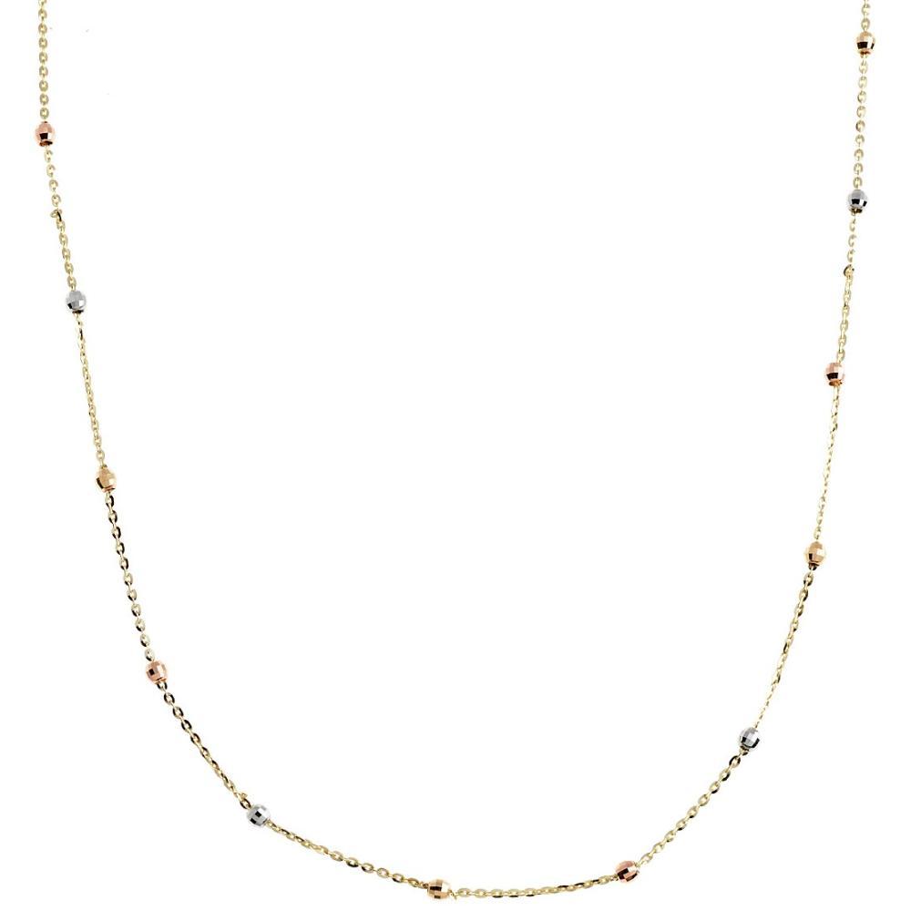 NECKLACE SENZIO Collection 14K Yellow, White and Rose Gold N0046