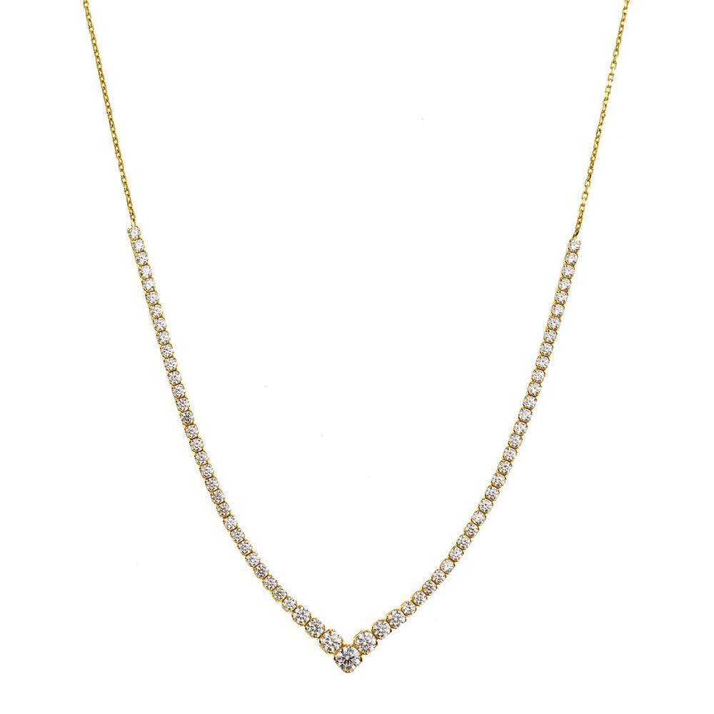 NECKLACE Riviera SENZIO Collection Yellow Gold K14 with Zircon Stones N0055