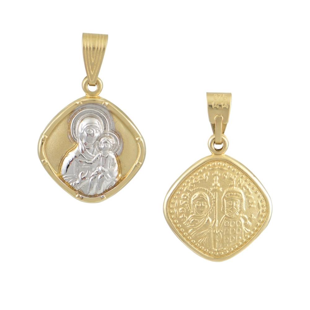 VIRGIN MARY Double Sided BabyJewels K14 Yellow & White Gold N010.2YW.K14