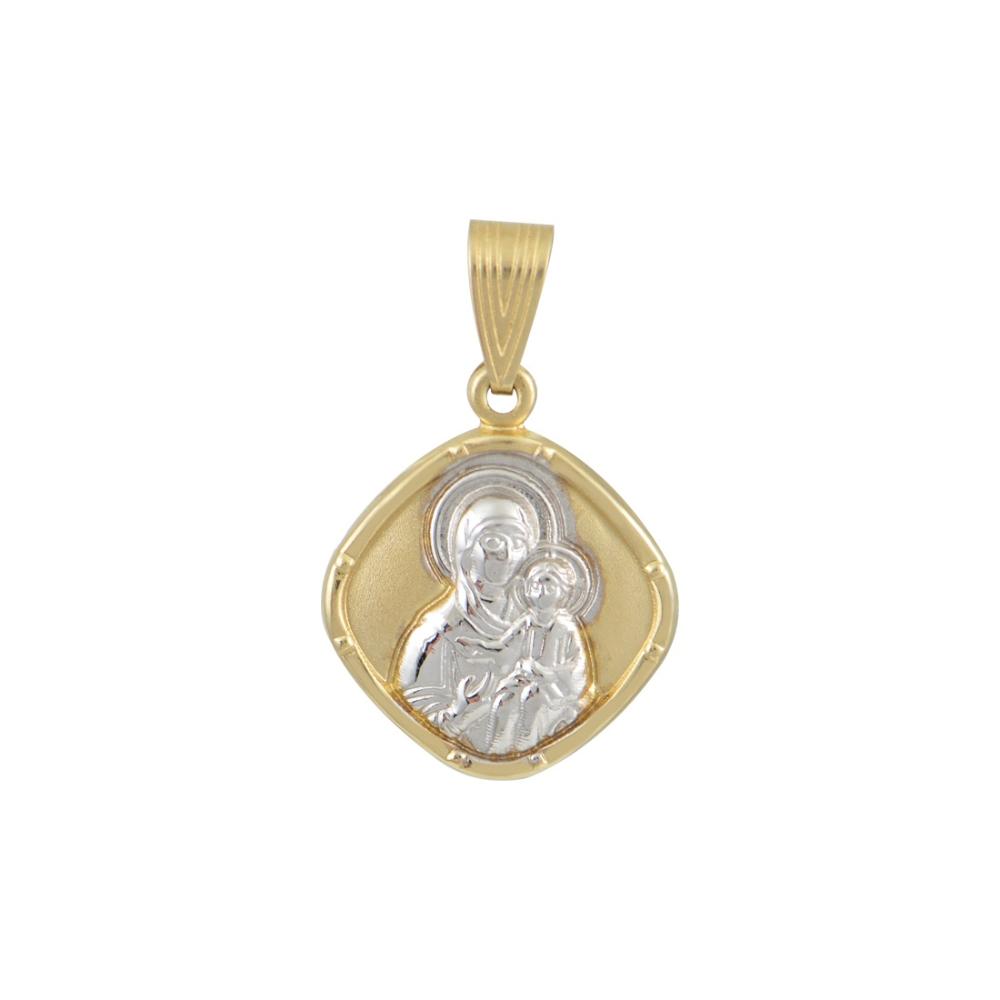 VIRGIN MARY Double Sided BabyJewels K14 Yellow & White Gold N010.2YW.K14