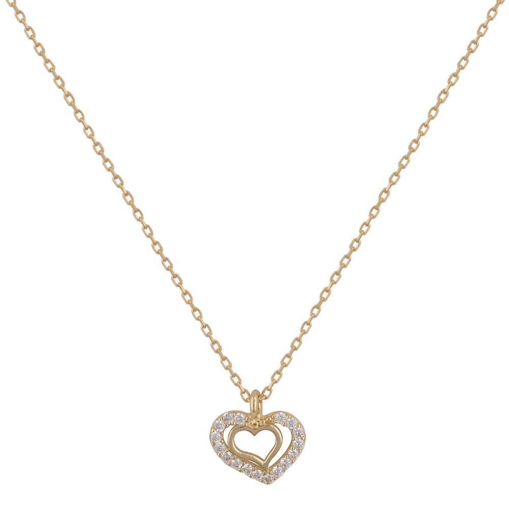 NECKLACE Heart SENZIO Collecion K9 Yellow Gold with Zircon Stones N770Y.K9