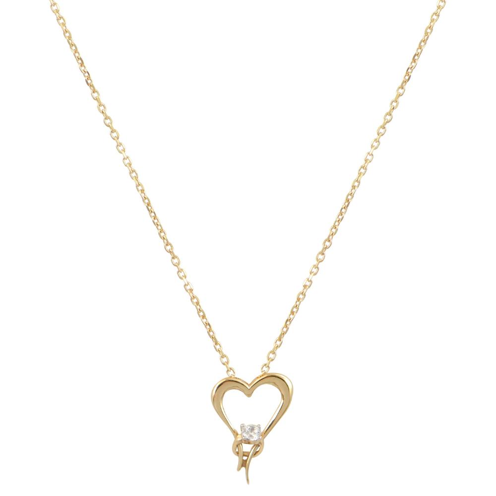 NECKLACE Heart SENZIO Collecion K9 Yellow Gold with Zircon Stones N893Y.K9