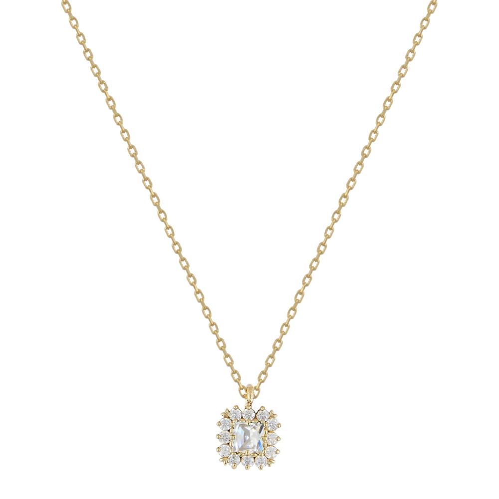 NECKLACE Rosette SENZIO Collection K9 Yellow Gold with Zircon Stones N948Y.K9