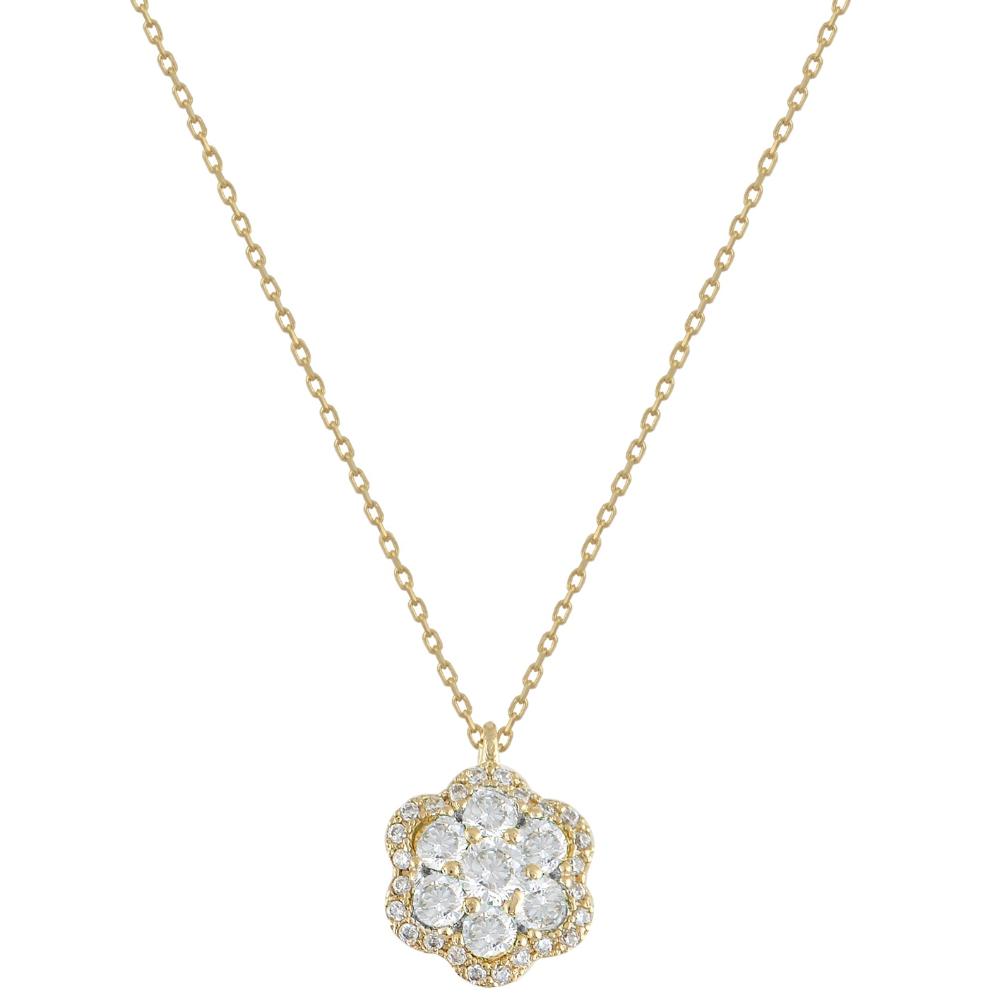 NECKLACE Rosette SENZIO Collection K9 Yellow Gold with Zircon Stones N951Y.K9