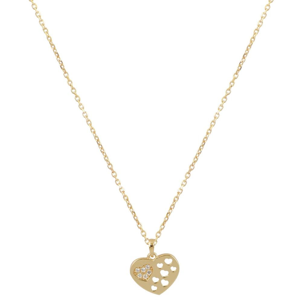 NECKLACE Heart SENZIO Collecion K9 Yellow Gold with Zircon Stones N952Y.K9