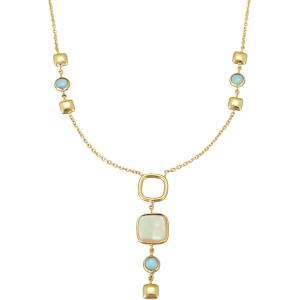 NECKLACE SENZIO Collection Yellow Gold 14K with Mother of Pearl and Blue Quartz NE.OR56 - 37150