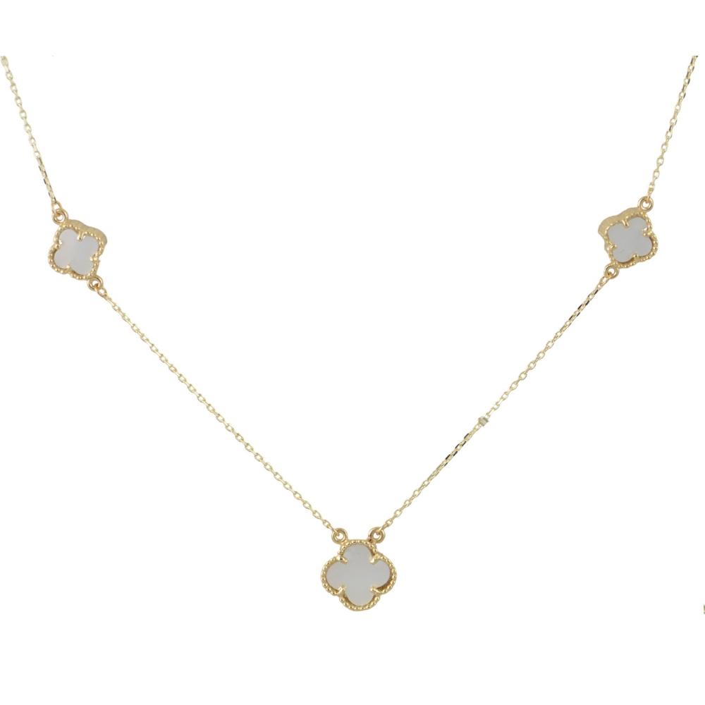 NECKLACE SENZIO Collection Yellow Gold K9 with Mother of Pearl NE061Y.K9