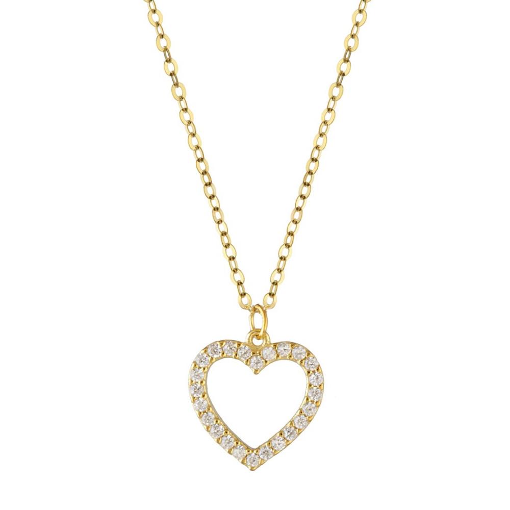 NECKLACE Heart BabyJewels K9 Yellow Gold with Zircon Stones NE2104Y.K9