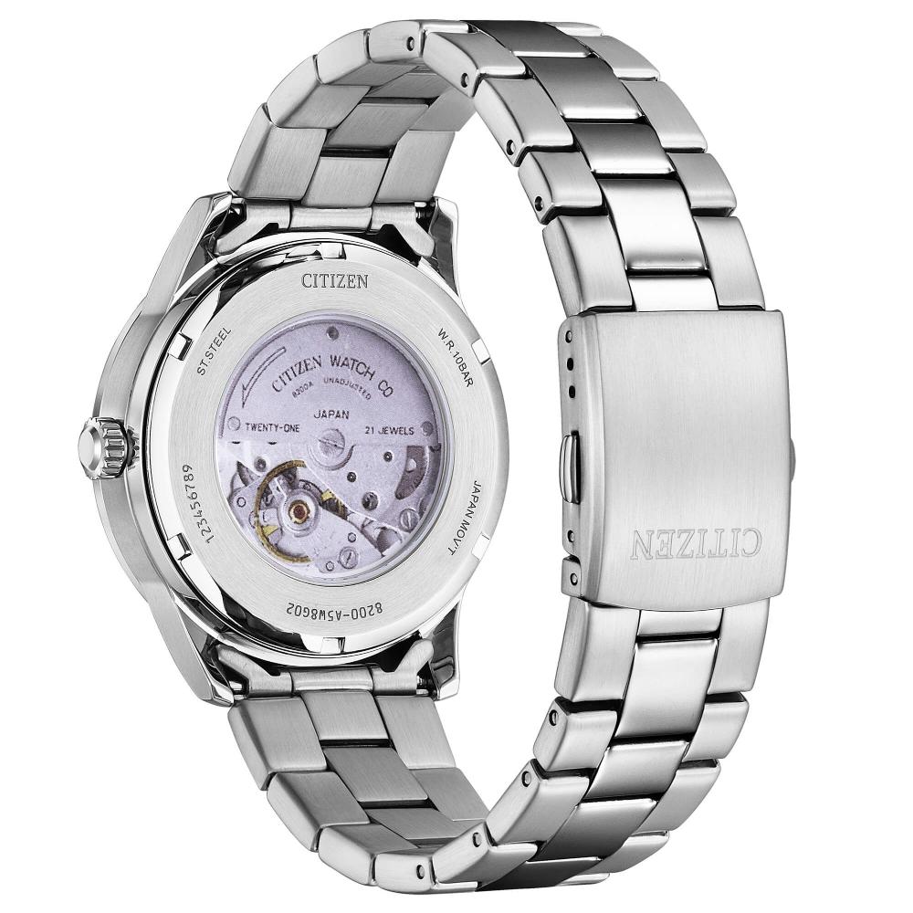 CITIZEN Classic Day Date Automatic Black Dial 42mm Silver Stainless Steel Bracelet NH8400-87E