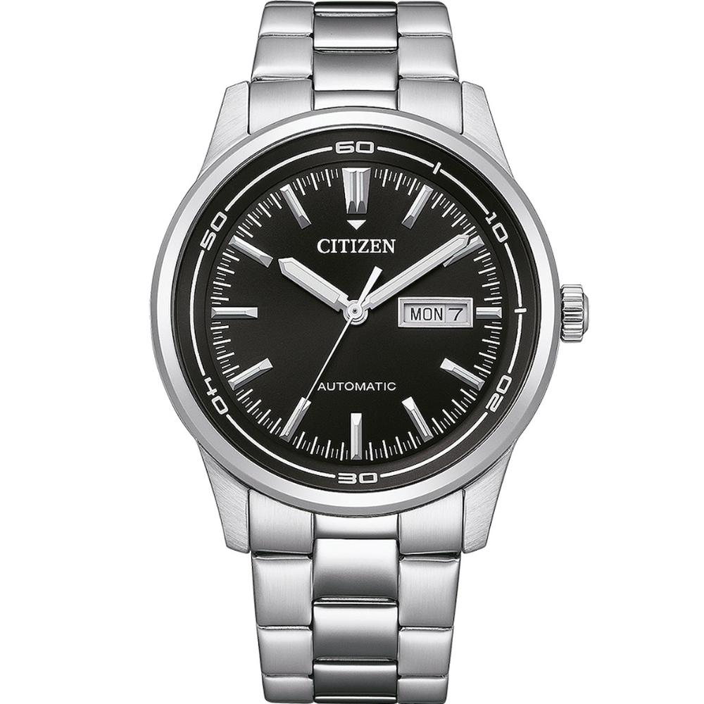 CITIZEN Classic Day Date Automatic Black Dial 42mm Silver Stainless Steel Bracelet NH8400-87E