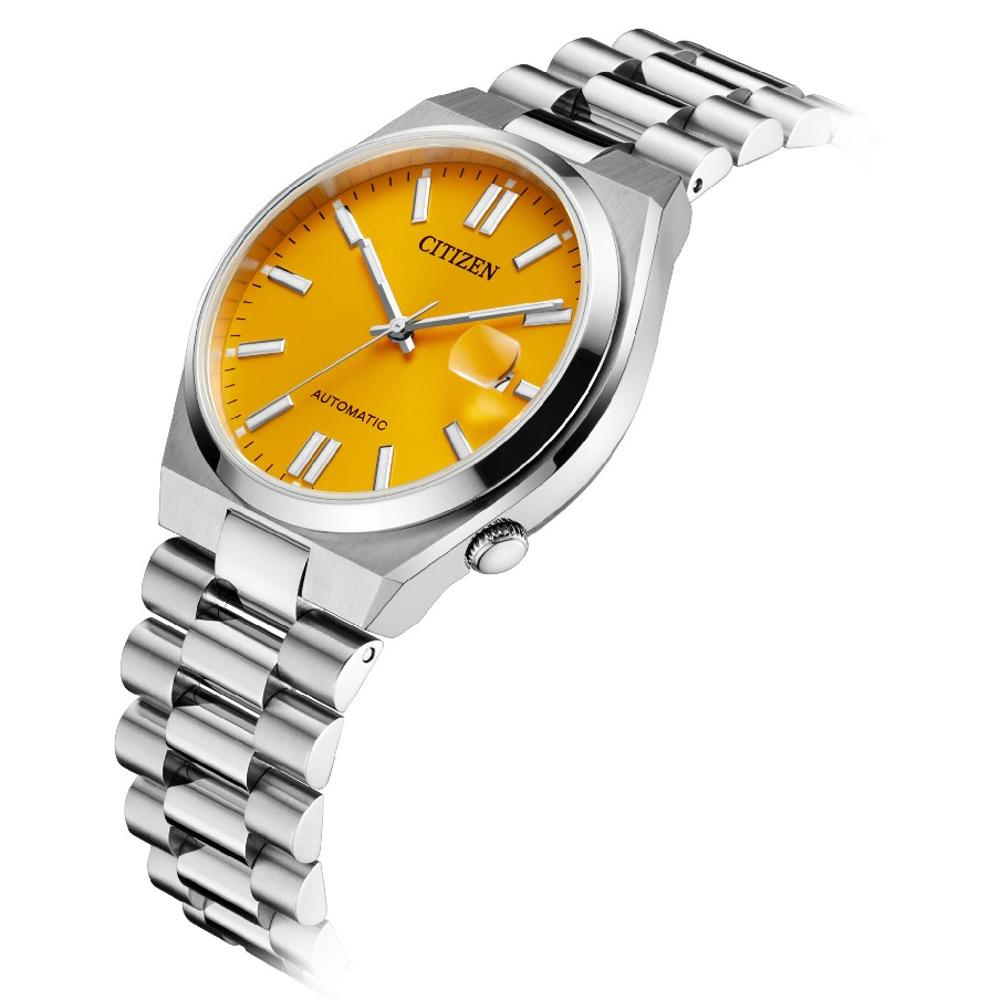 CITIZEN Tsuyosa Collection Automatic Yellow Dial 40mm Silver Stainless Steel Bracelet NJ0150-81Z