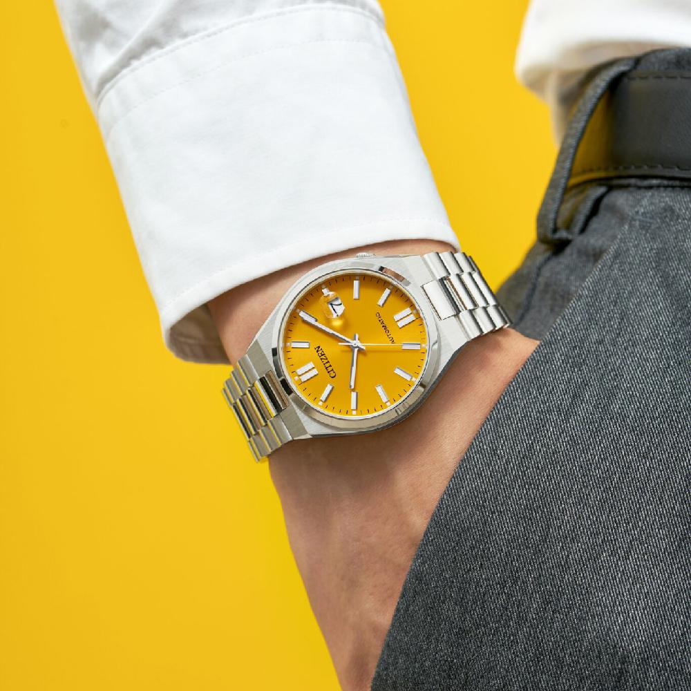 CITIZEN Tsuyosa Collection Automatic Yellow Dial 40mm Silver Stainless Steel Bracelet NJ0150-81Z - 7