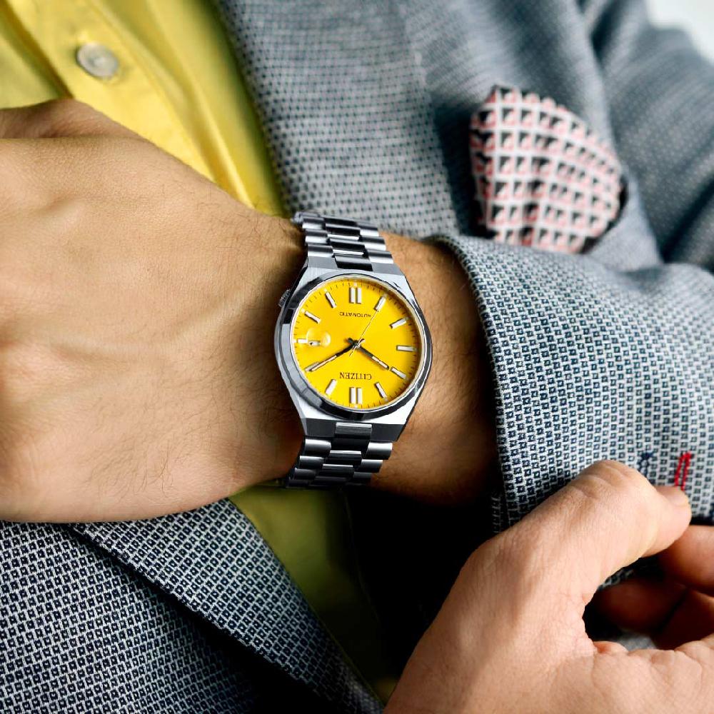 CITIZEN Tsuyosa Collection Automatic Yellow Dial 40mm Silver Stainless Steel Bracelet NJ0150-81Z - 8