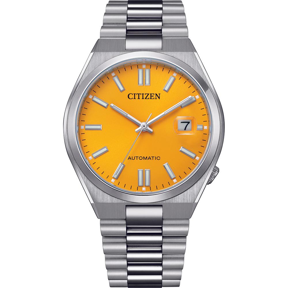 CITIZEN Tsuyosa Collection Automatic Yellow Dial 40mm Silver Stainless Steel Bracelet NJ0150-81Z