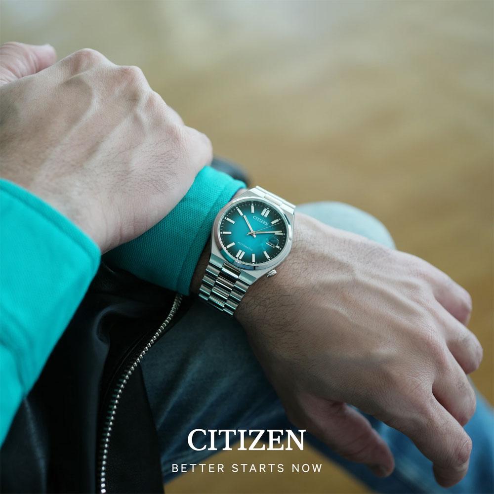 CITIZEN Tsuyosa Collection Automatic Green Dial 40mm Silver Stainless Steel Bracelet NJ0151-88X