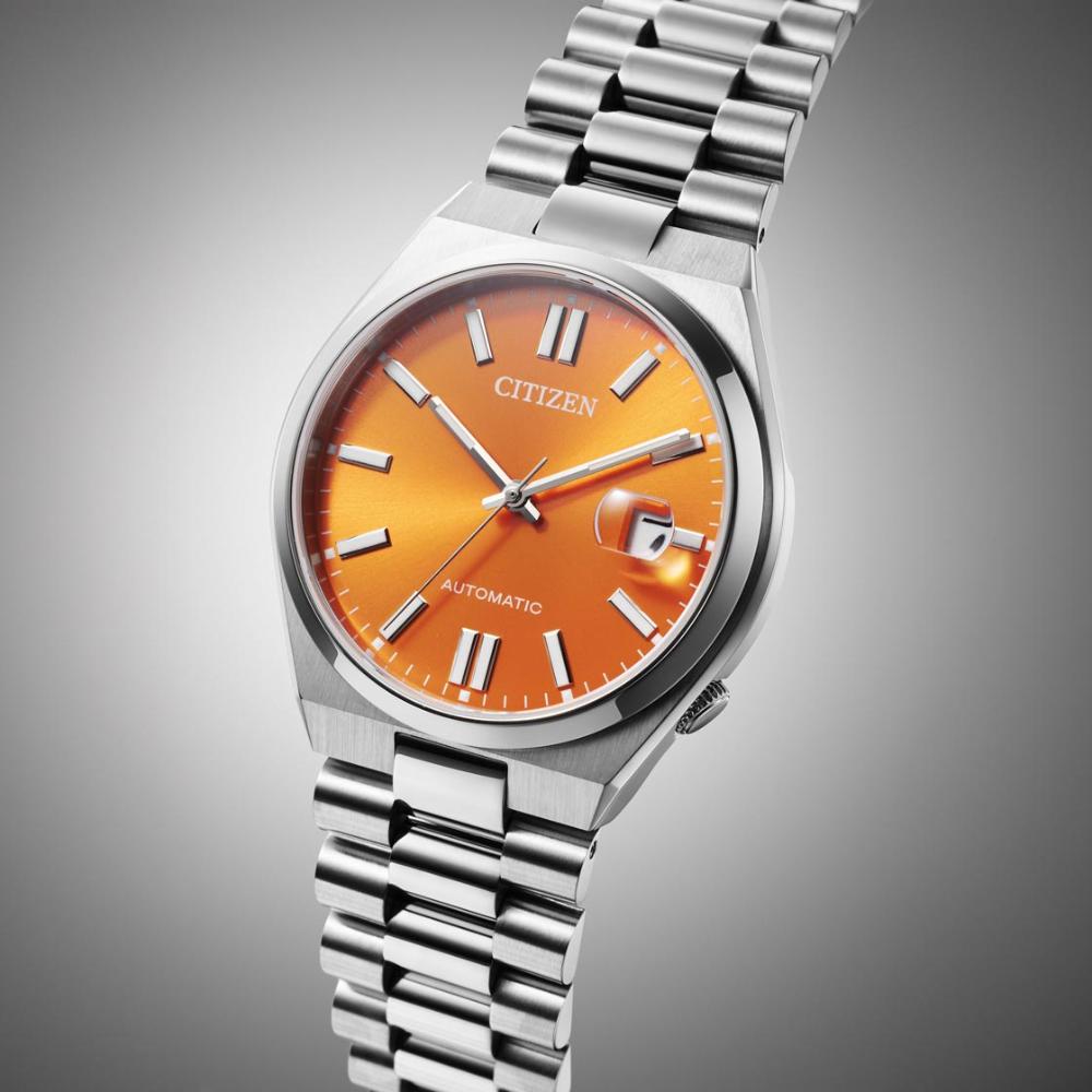 CITIZEN Tsuyosa Collection Automatic Orange Dial 40mm Silver Stainless Steel Bracelet NJ0151-88Z