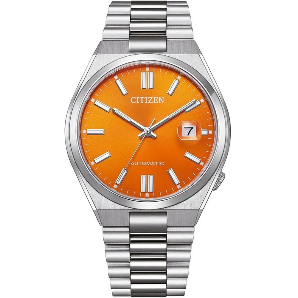 CITIZEN Tsuyosa Collection Automatic Orange Dial 40mm Silver Stainless Steel Bracelet NJ0151-88Z