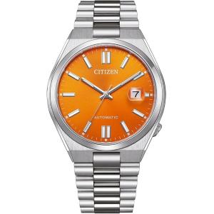 CITIZEN Tsuyosa Collection Automatic Orange Dial 40mm Silver Stainless Steel Bracelet NJ0151-88Z - 48631