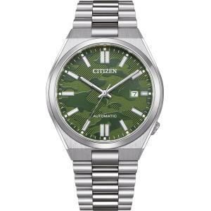 CITIZEN Tsuyosa Collection Automatic Green Camo Dial 40mm Silver Stainless Steel Bracelet NJ0159-86X - 49247