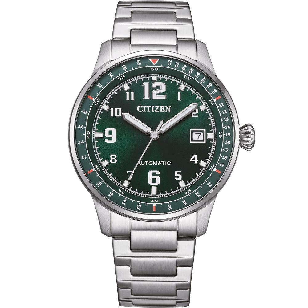 CITIZEN Urban Military Automatic Green Dial 40mm Silver Stainless Steel Bracelet NJ0190-51X