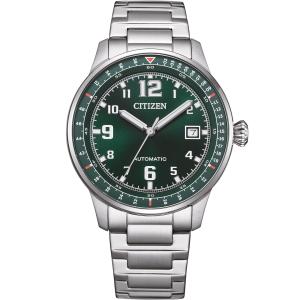 CITIZEN Urban Military Automatic Green Dial 40mm Silver Stainless Steel Bracelet NJ0190-51X - 62056