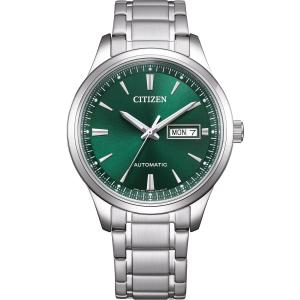 CITIZEN Classic Day Date Automatic Green Dial 40mm Silver Stainless Steel Bracelet NY4058-79XE - 62051