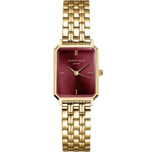 ROSEFIELD The Octagon XS Burgundy Sunray 19.5x24mm Gold Stainless Steel Bracelet OBGGSG-O83 - 52101