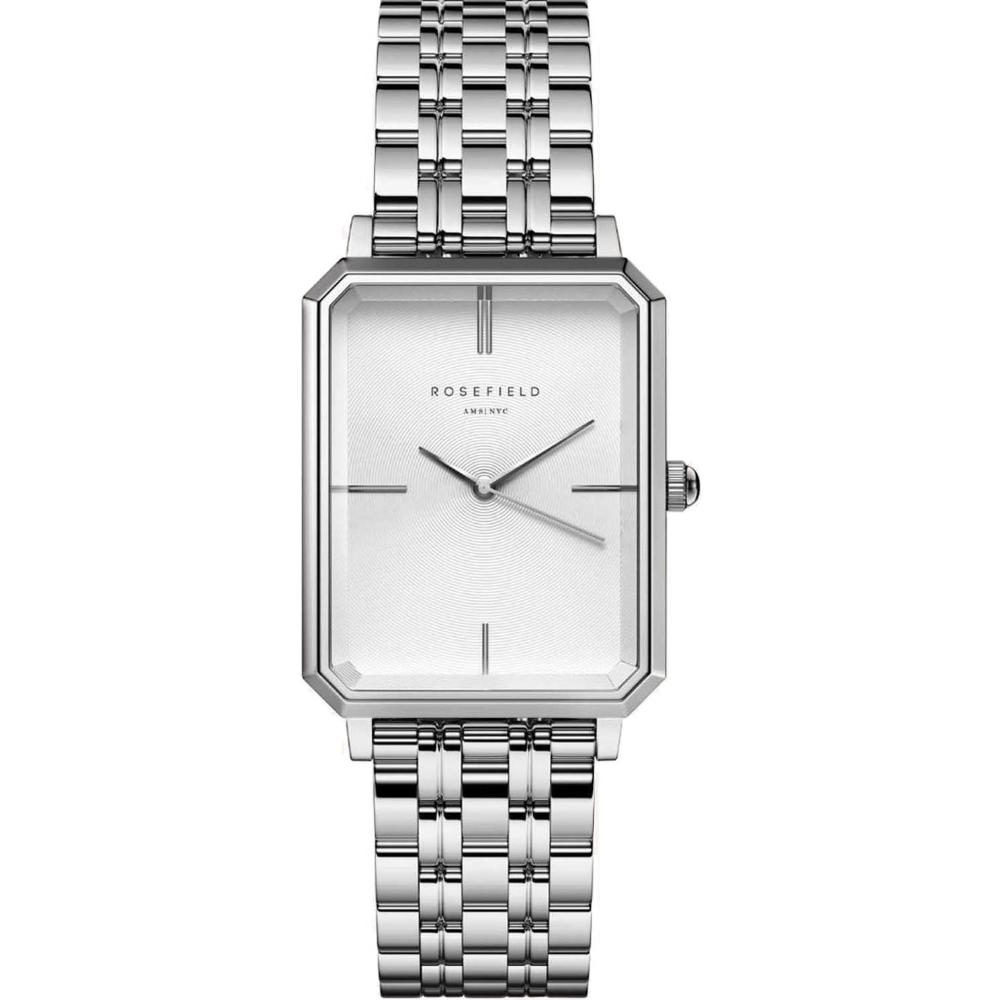 ROSEFIELD The Octagon White Sunray 23x29mm Silver Stainless Steel Bracelet OCWSS-O41