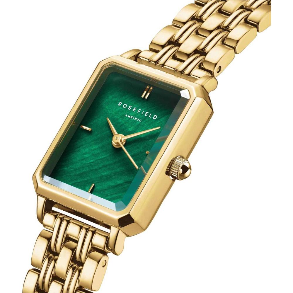 ROSEFIELD The Octagon XS Emerald Dial 19.5 x 24mm Gold Stainless Steel Bracelet OEGSG-O79