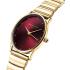 ROSEFIELD Oval Burgundy Dial 24 x 29mm Gold Stainless Steel Bracelet OVGSG-OV15 - 1