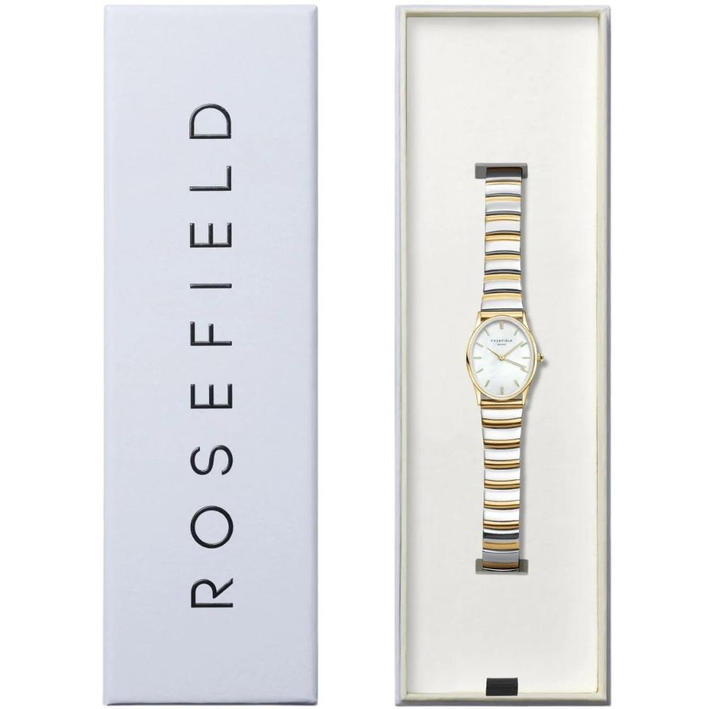 ROSEFIELD Oval Duotone Mother Of Pearl Dial 24 x 29mm Stainless Steel Bracelet OVWDSG-OV17