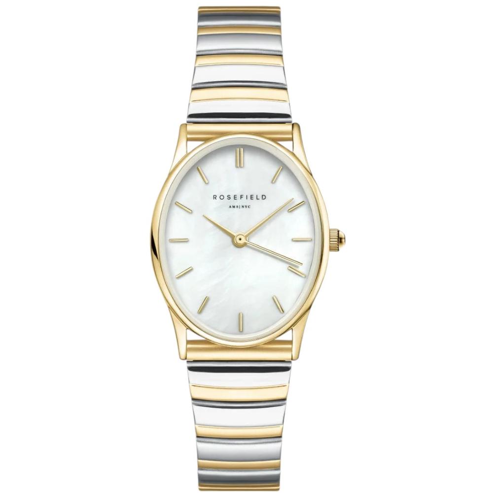 ROSEFIELD Oval Duotone Mother Of Pearl Dial 24 x 29mm Stainless Steel Bracelet OVWDSG-OV17