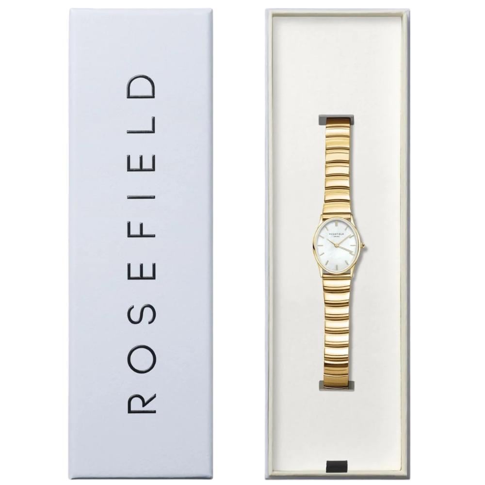 ROSEFIELD Oval Mother of Pearl Dial 24 x 29mm Gold Stainless Steel Bracelet OVWGSG-OV16