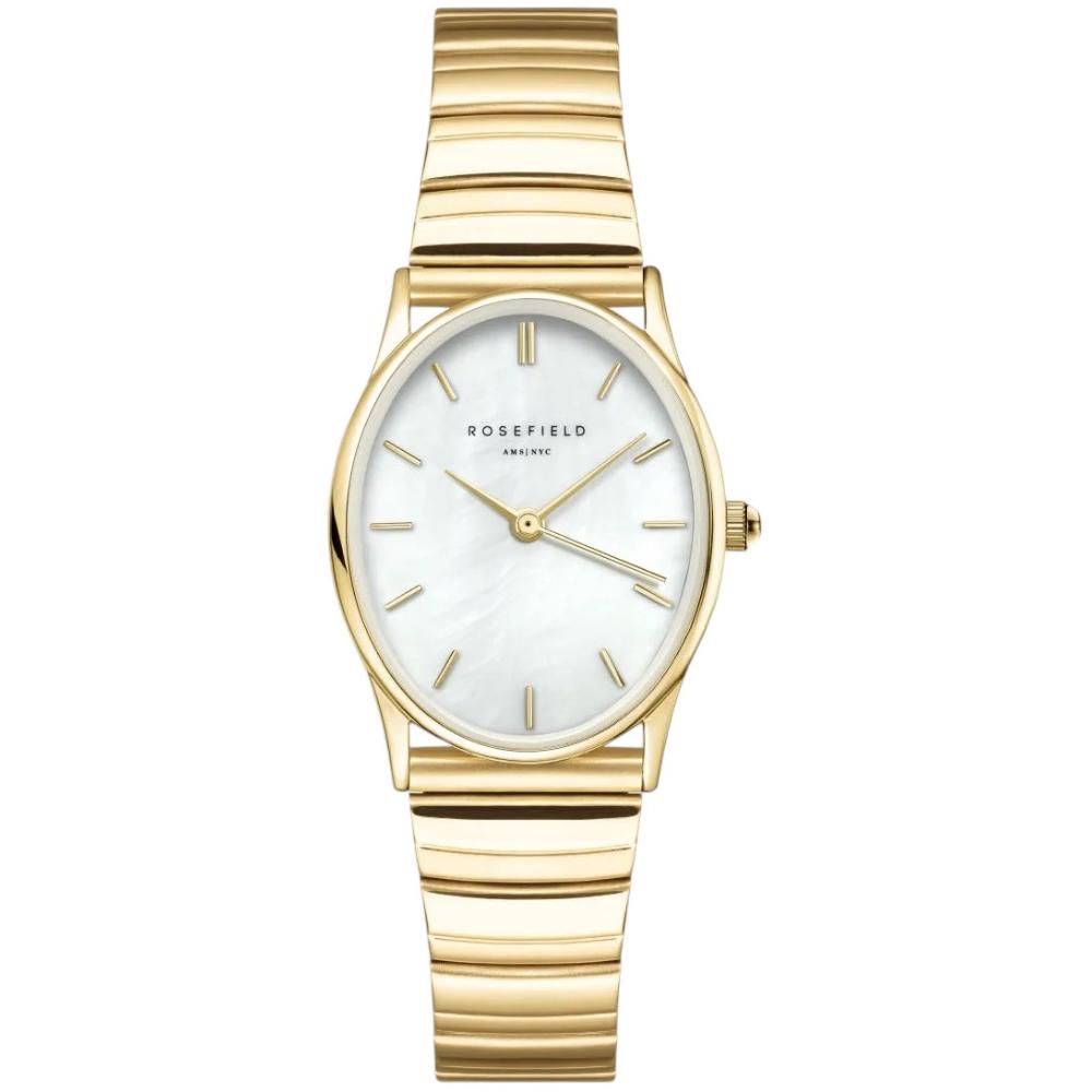 ROSEFIELD Oval Mother of Pearl Dial 24 x 29mm Gold Stainless Steel Bracelet OVWGSG-OV16