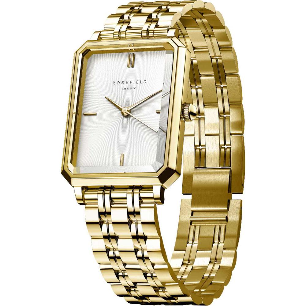 ROSEFIELD The Octagon XS White Sunray 19.5x24mm Gold Stainless Steel Bracelet OWGSG-O60