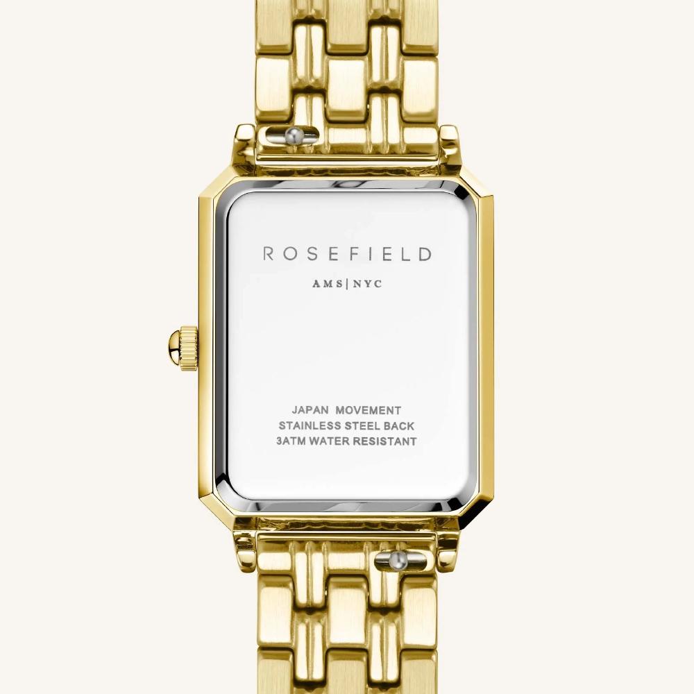 ROSEFIELD The Octagon XS White Sunray 19.5x24mm Gold Stainless Steel Bracelet OWGSG-O60