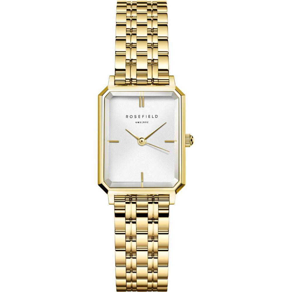 ROSEFIELD The Octagon XS White Sunray 19.5x24mm Gold Stainless Steel Bracelet OWGSG-O60