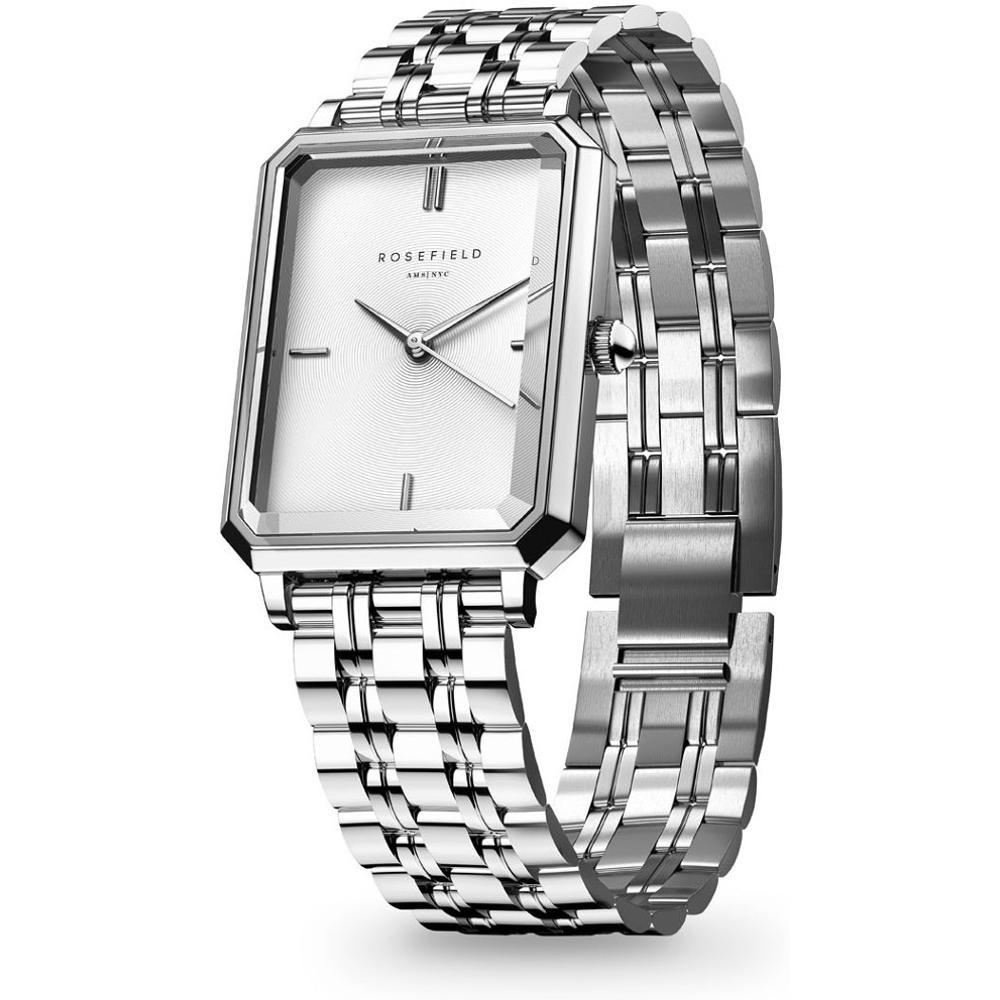 ROSEFIELD The Octagon XS White Sunray 19.5x24mm Silver Stainless Steel Bracelet OWGSS-O63