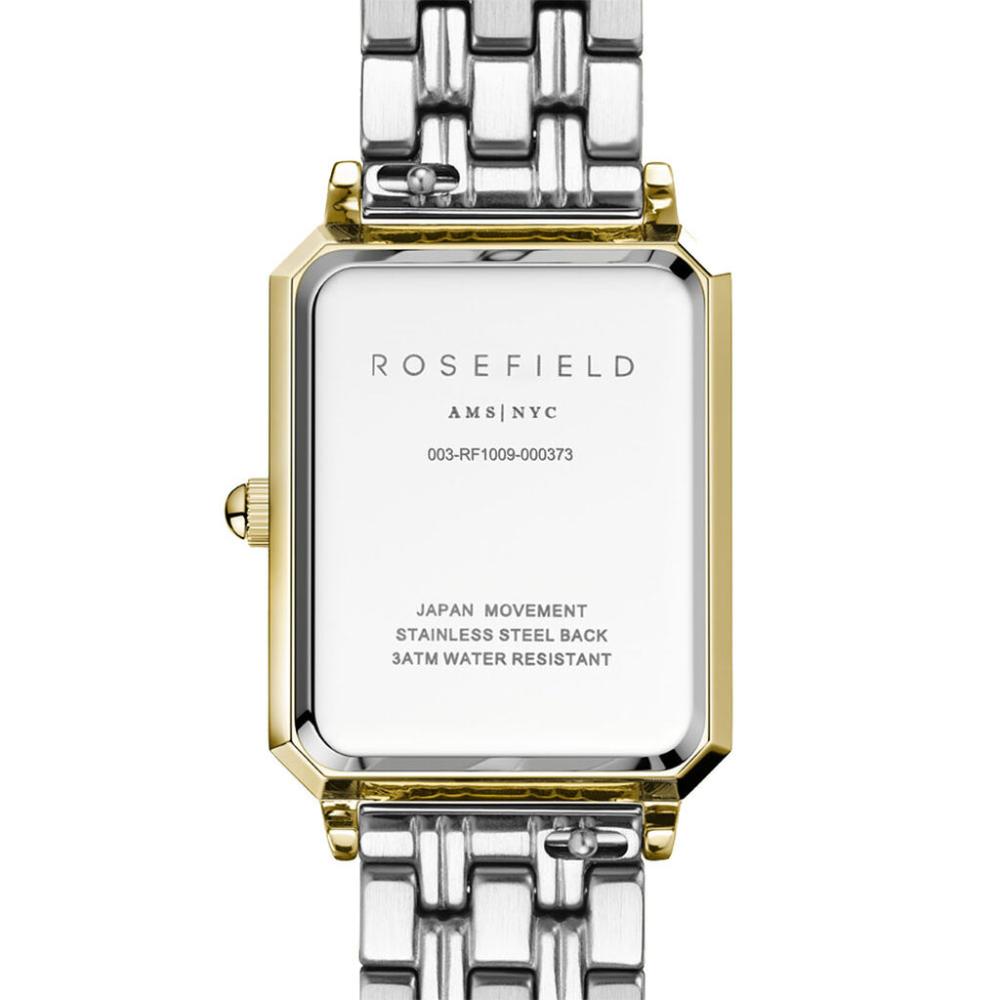 ROSEFIELD The Octagon White Sunray 23x29mm Two Tone Gold Stainless Steel Bracelet OWSSSG-O48